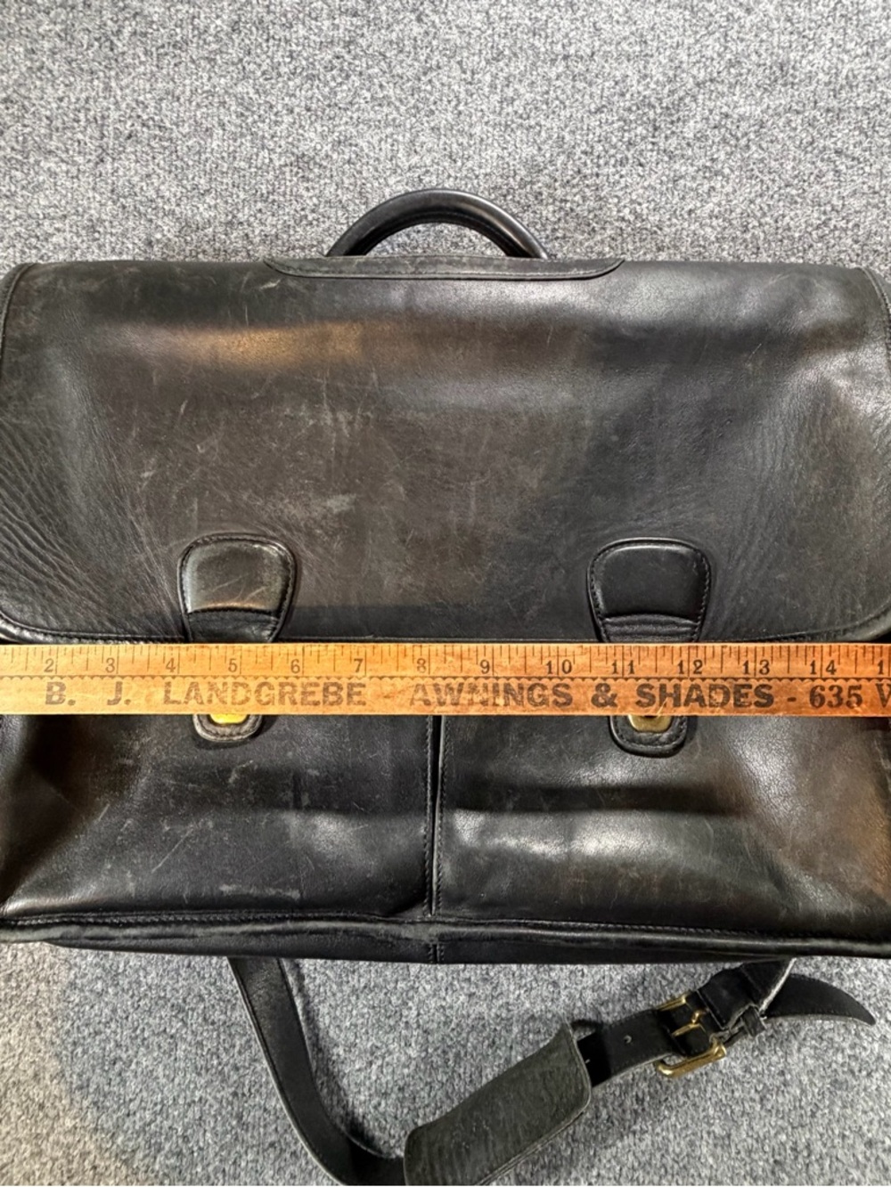 Coach Men’s Black Leather Messenger Bag Briefcase -  A8S-0532 - Picture 11 of 13